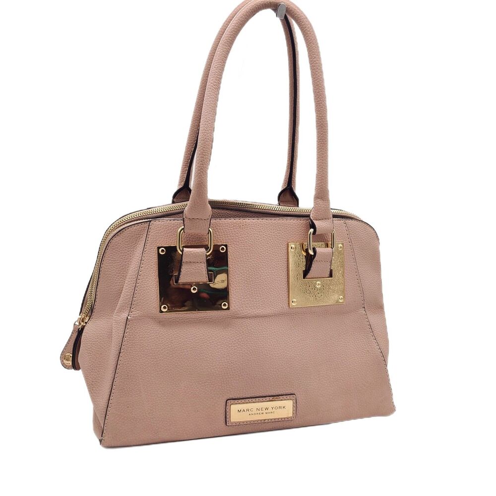 Marc New York Blush Pink Pebble Leather Two-Way Satchel Crossbody Bag VGUC